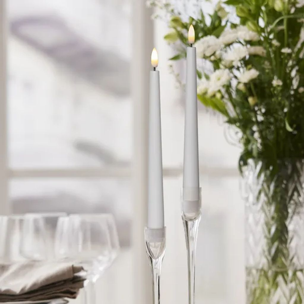 Star Trading LED-Antikkerze „Flamme Candy“, 2er-Pack, 26 cm – Weiß