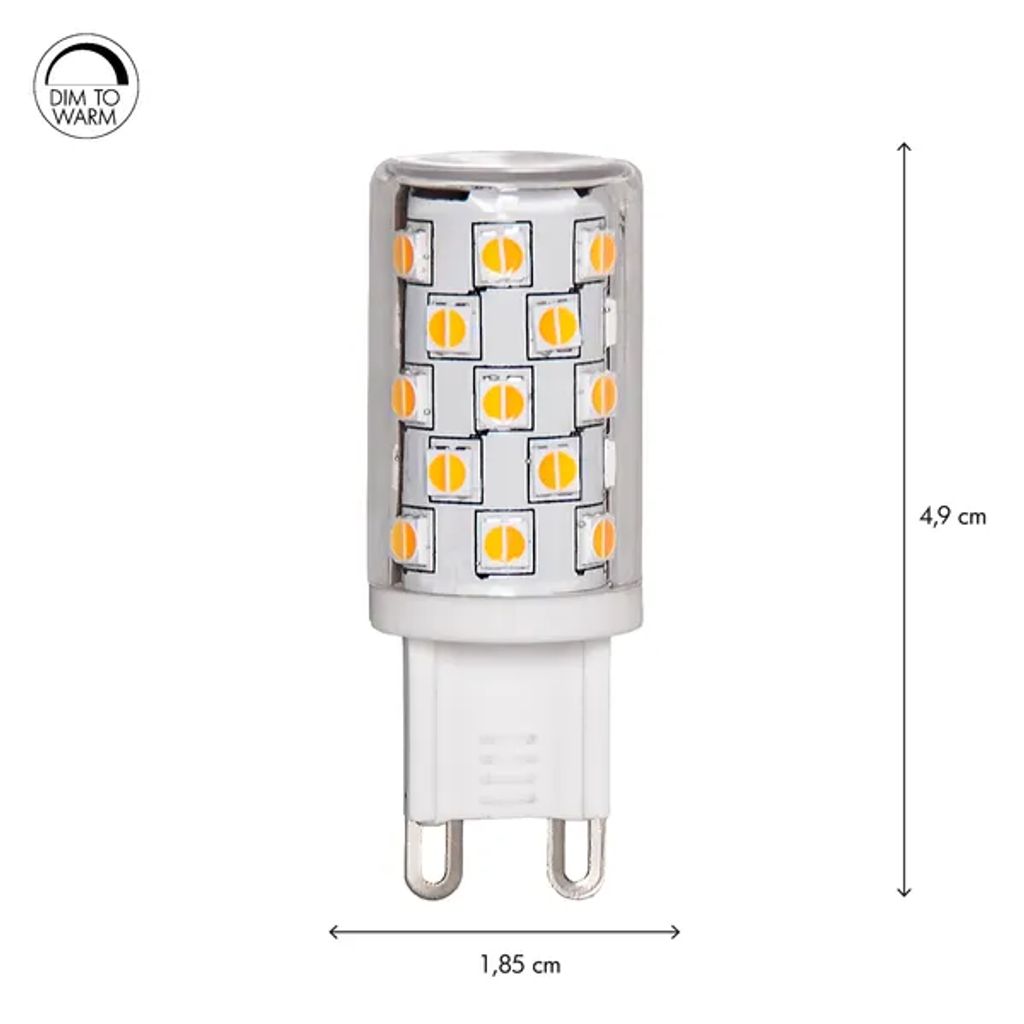 Star Trading LED-Lampe G9 Halo-LED, dimmbar bis warmweiß