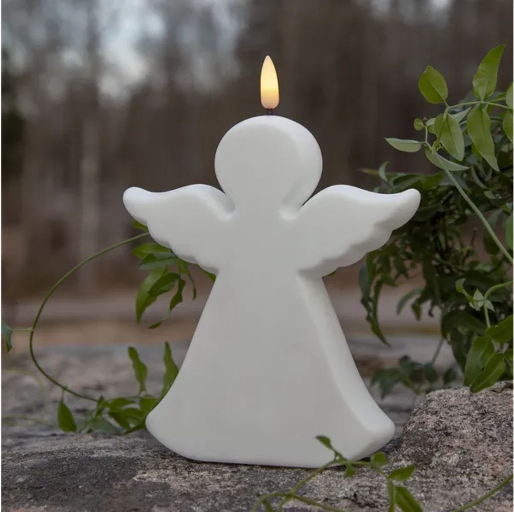 Star Trading LED-Grableuchte Flamme Angel – weiß