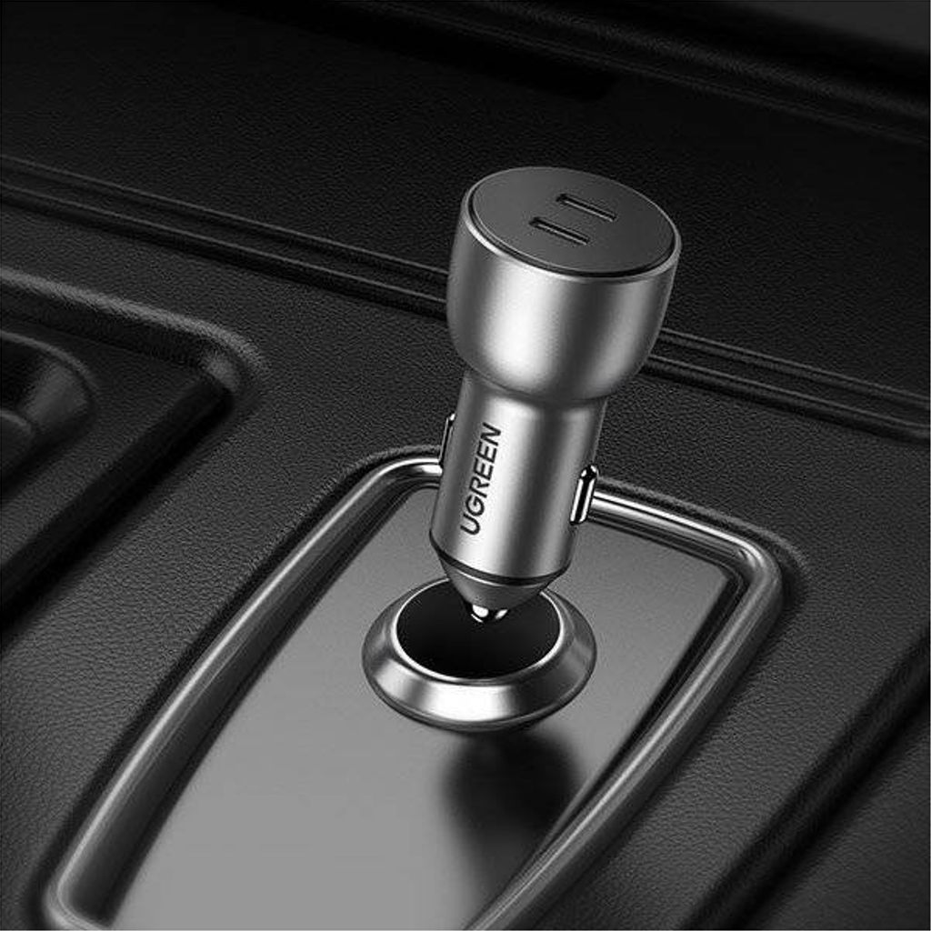 UGREEN Billaddare 2x USB-C 30W PD – Grå