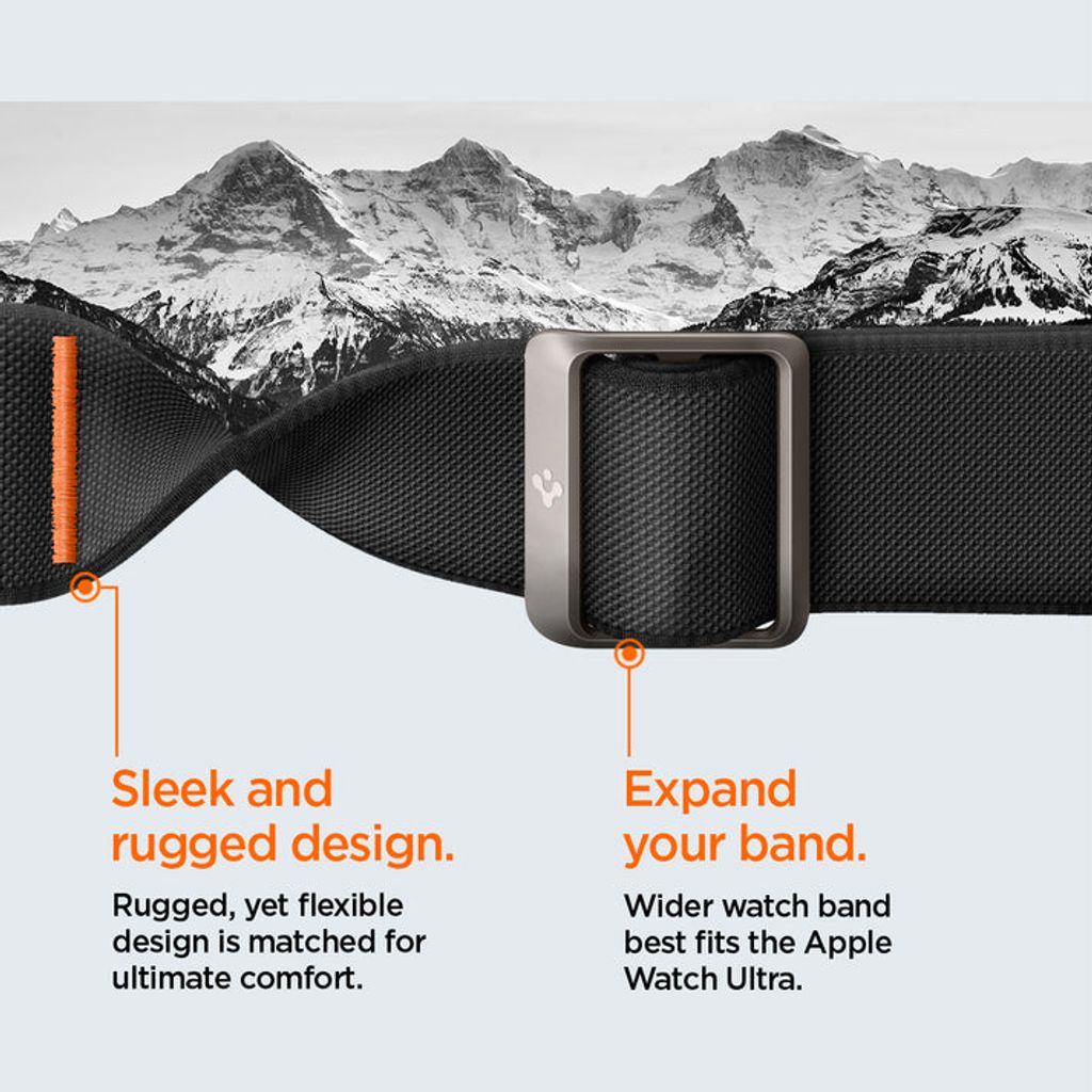 Spigen Apple Watch Ultra 4/3/2/1 49mm Kellonranneke & Kuori Lite Fit Pro - Musta