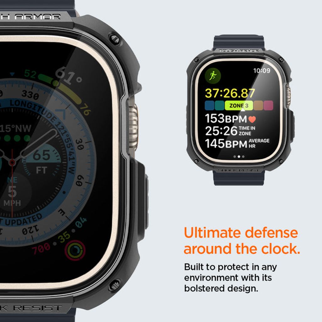 Spigen Apple Watch Ultra 4/3/2/1 49mm kuori Tough Armor - Musta