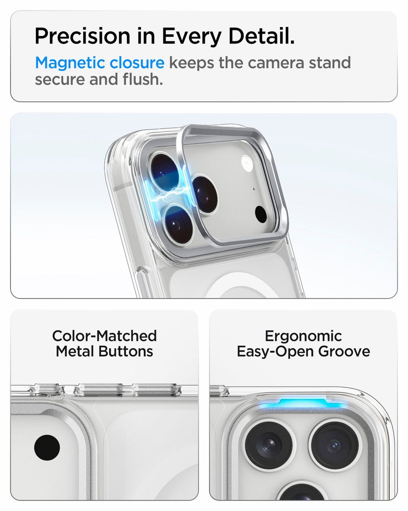Spigen iPhone 18 Pro/17 Pro Ultra Hybrid Optic S MagFit kuori - Hopea
