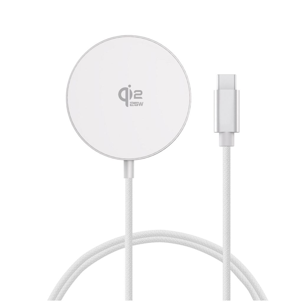 4Smarts Qi2 25W trådlös laddare MagSafe – vit, 1,5 m
