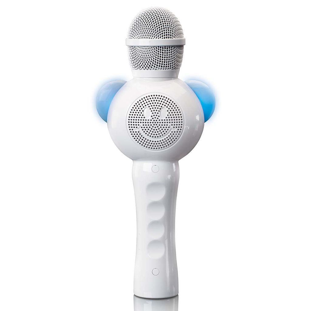 Lenco Karaoke Mikrofon med Bluetooth / SD-kortslot / Lys / AUX-udgang - Hvid