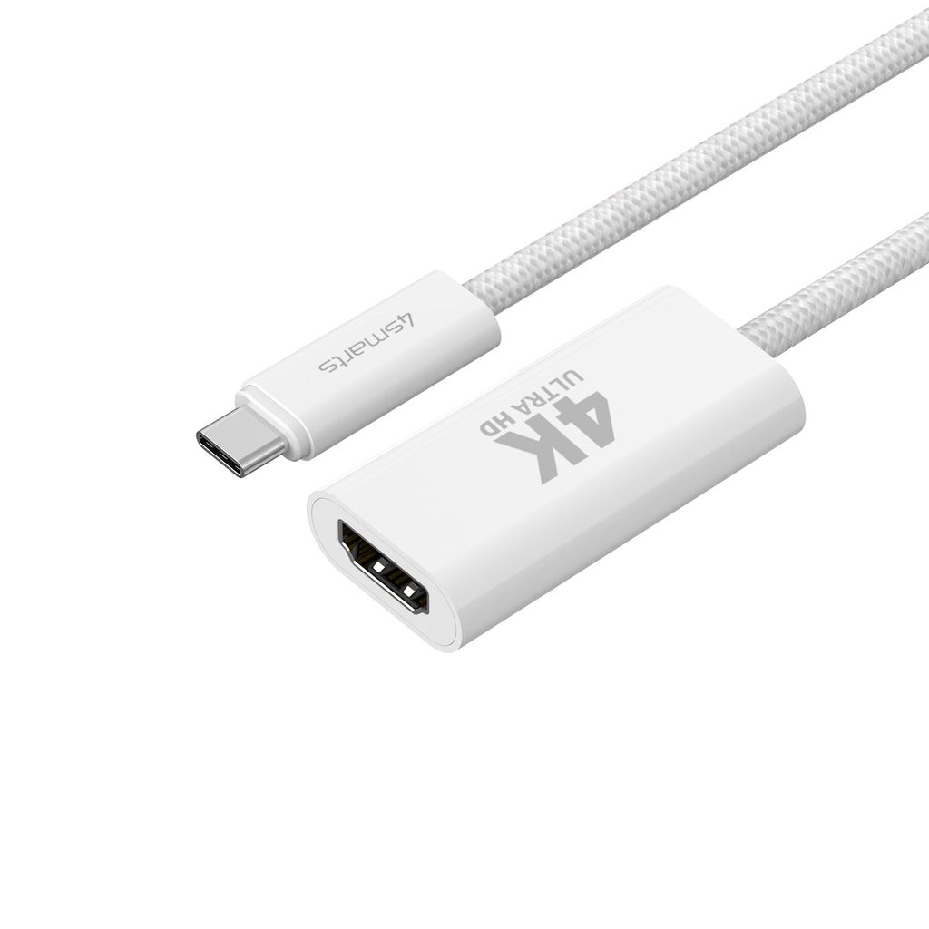 4Smarts Adapter USB-C til HDMI Hun, 15cm - Hvid
