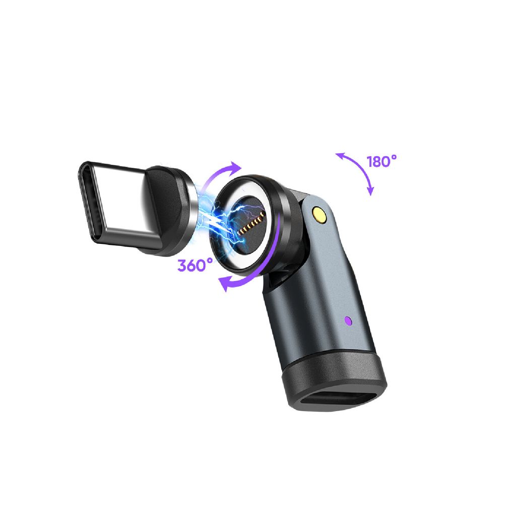 4Smarts GravityCord USB-C 540° magnetiskt kabelset 240W 1,8m – svart