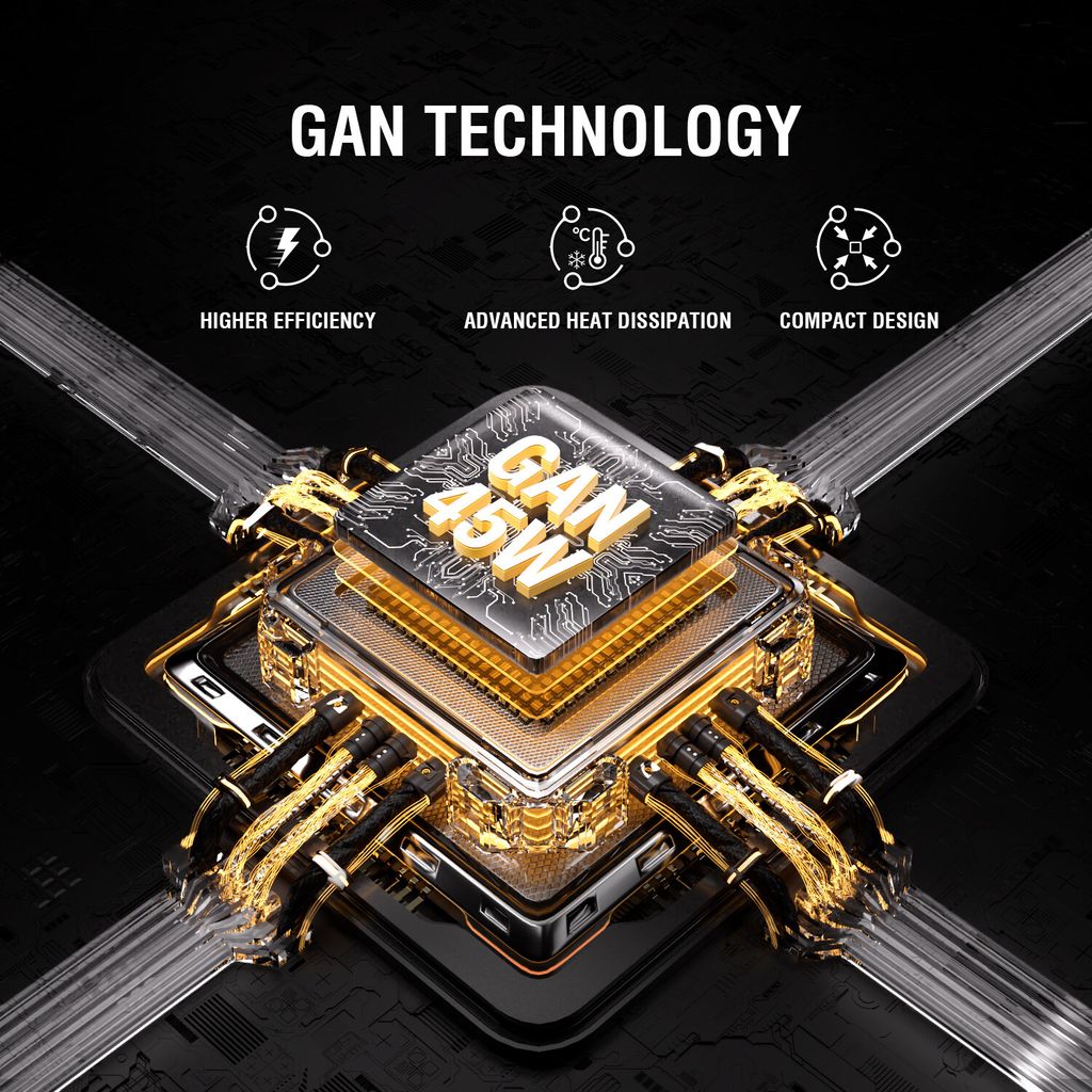 4Smarts FlatPlug Slim Dual 45W GaN 2x USB-C Vegglader – Hvit