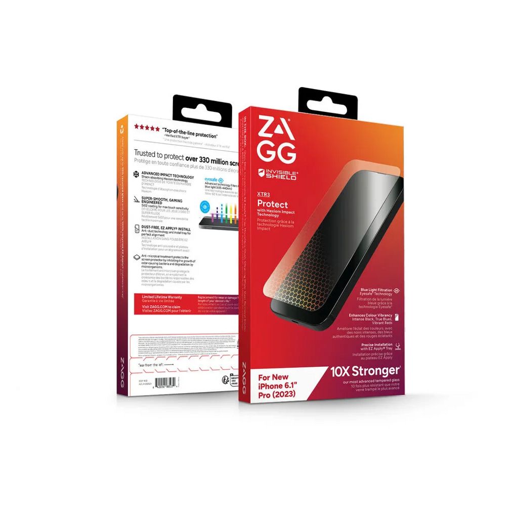 Zagg Invisible Shield XTR3 Skærmbeskyttelse till iPhone 15 Pro