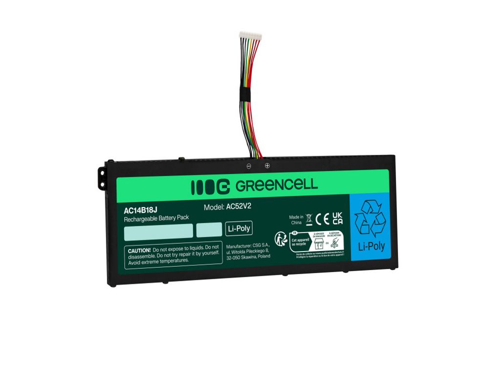 Green Cell Laptop batteri Acer Aspire 11.4V 3600 mAh