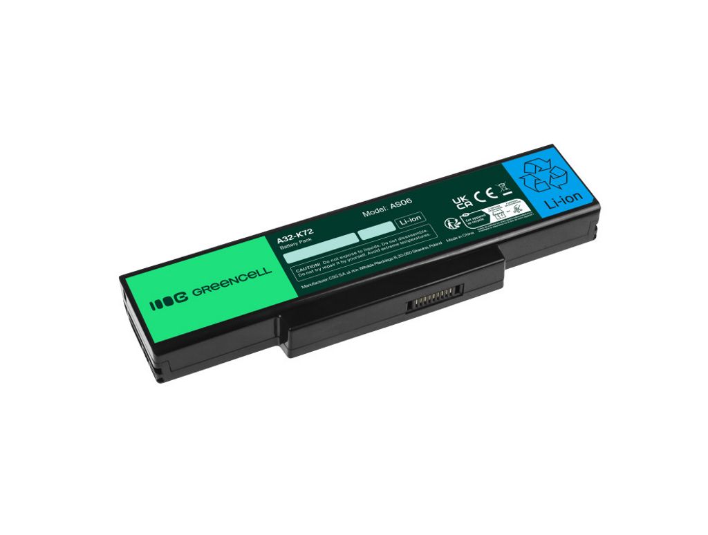 Green Cell -akku Asus A32-K72-kannettavalle jne., 10.8V 4400mAh