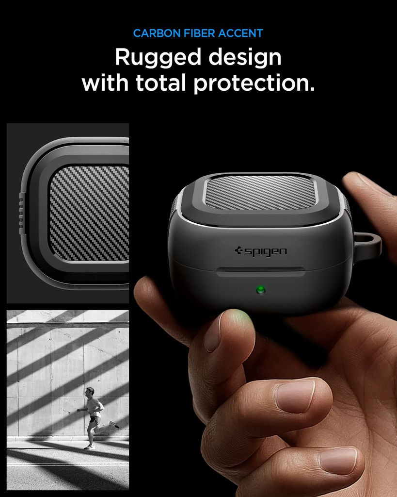 Spigen Rugged Armor Skal til Samsung Galaxy Buds4/4 Pro – Svart