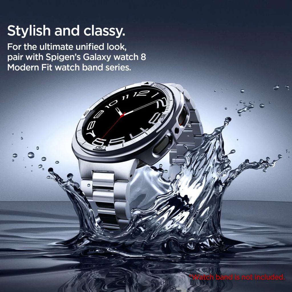 Spigen Samsung Galaxy Watch 9/8 44mm Bezel Ring Rammebeskyttelse - Sølv