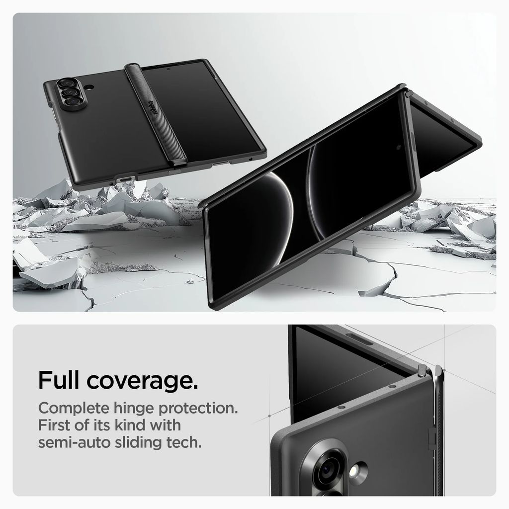 Spigen Slim Armor Pro MagSafe Skal till Samsung Galaxy Z Fold 7 - Metal Slate