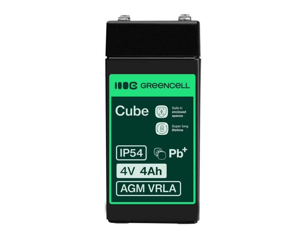 Green Cell AGM VRLA 4V 4Ah batteri for alarmsystem, kasseapparat, leker