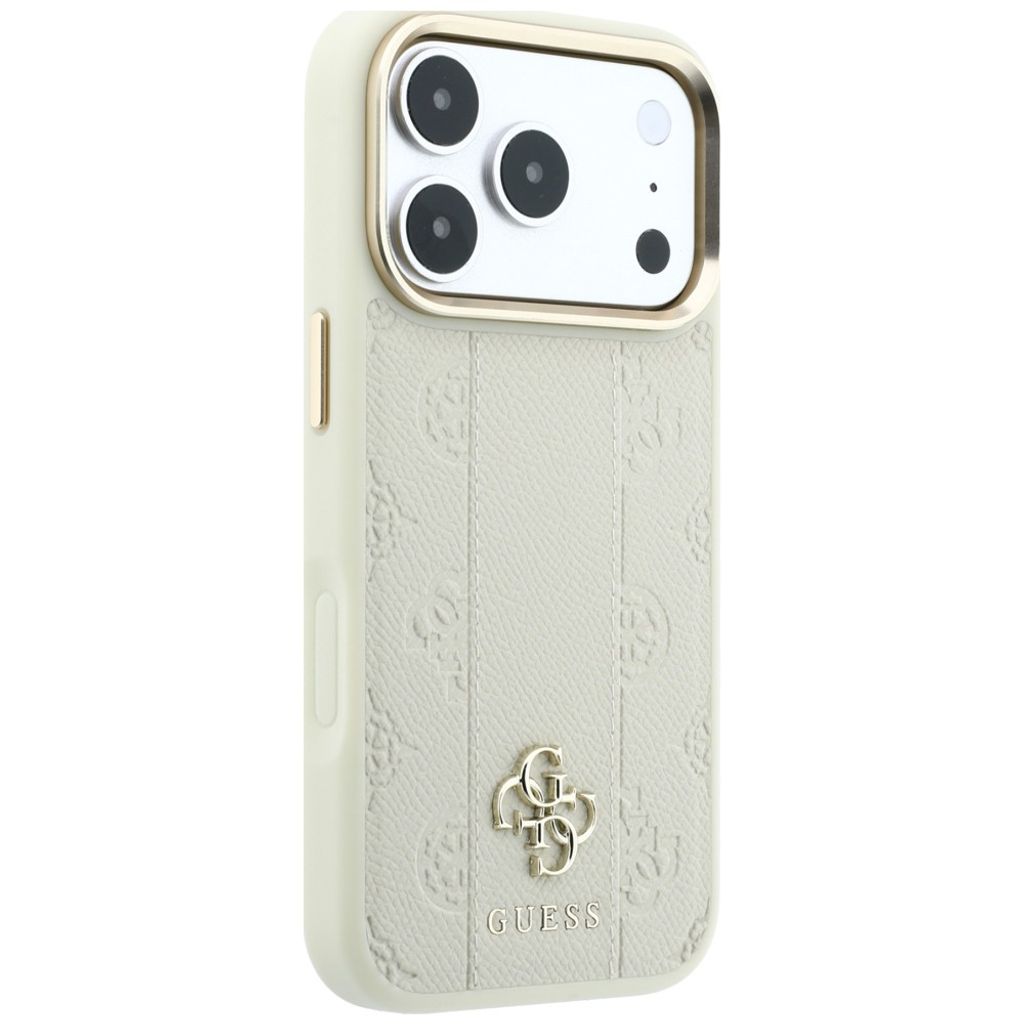 Guess Stripe Peony 4G Logo MagSafe -kuori  iPhone 18 Pro:lle - Beige