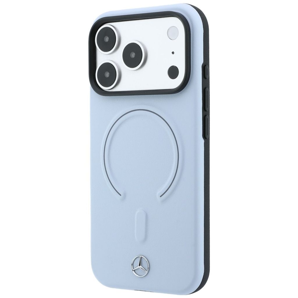 Mercedes Leather 3D MagSafe -kuori till iPhone 18 Pro/17 Pro - Sininen
