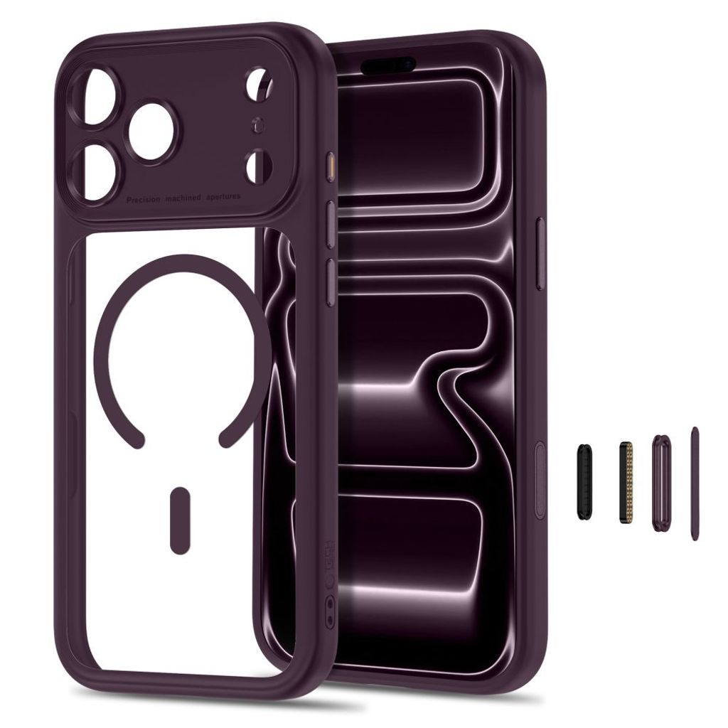 Tech-Protect MagPeak MagSafe CC -kuori till iPhone 18 Pro Max/17 Pro Max - Burgundi