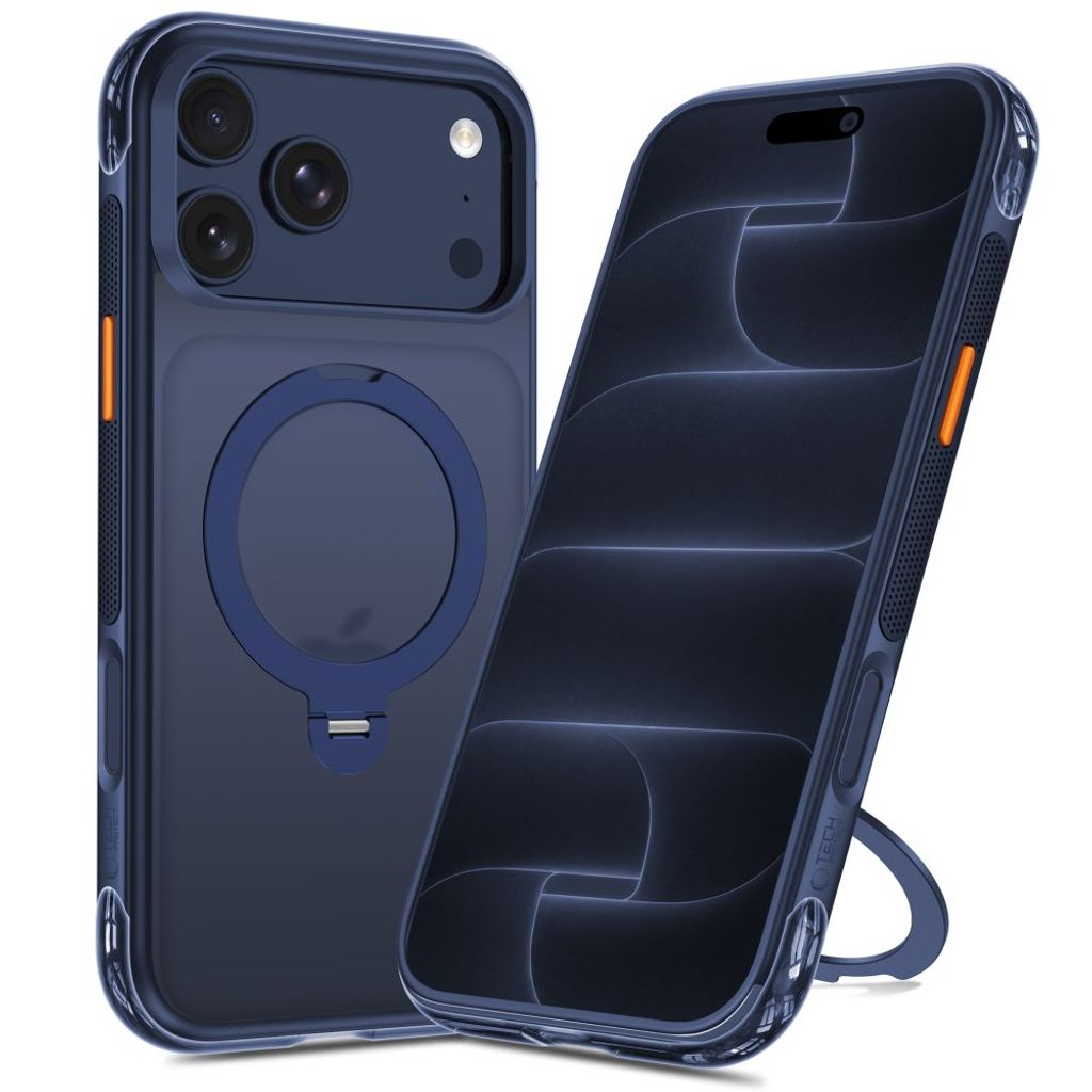 Tech-Protect MagAir Stand MagSafe CC -kuori till iPhone 18 Pro Max/17 Pro Max - Sininen