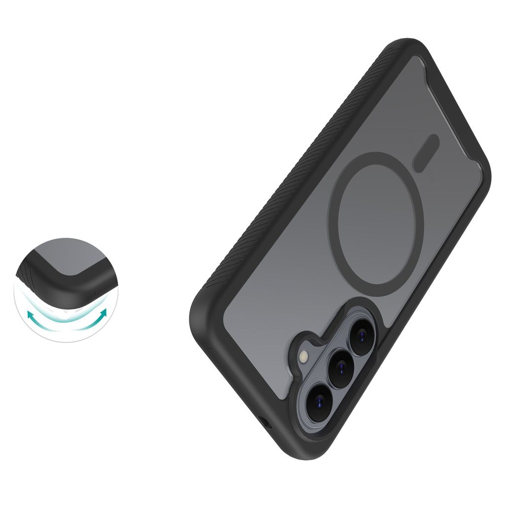 Mobique Samsung Galaxy S26 Fulddækkende MagSafe-cover – Sort/Transparent