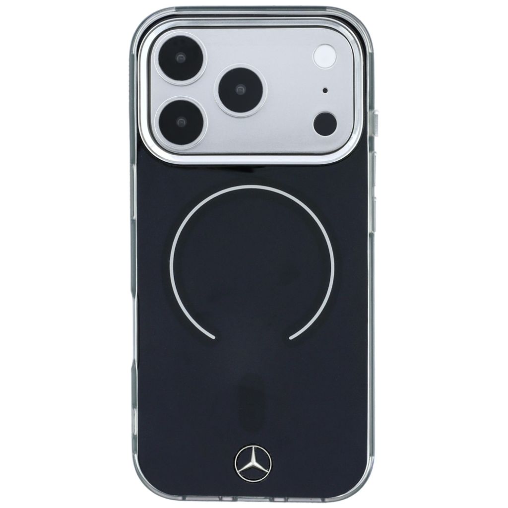 Mercedes Double Layer Iconic Logo MagSafe -kuori till iPhone 18 Pro Max/17 Pro Max - Musta