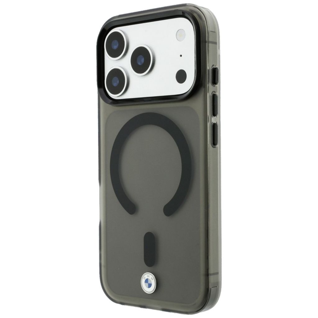 BMW Sign Frosted IML Metal Logo MagSafe -kuori till iPhone 18 Pro Max/17 Pro Max - Harmaa