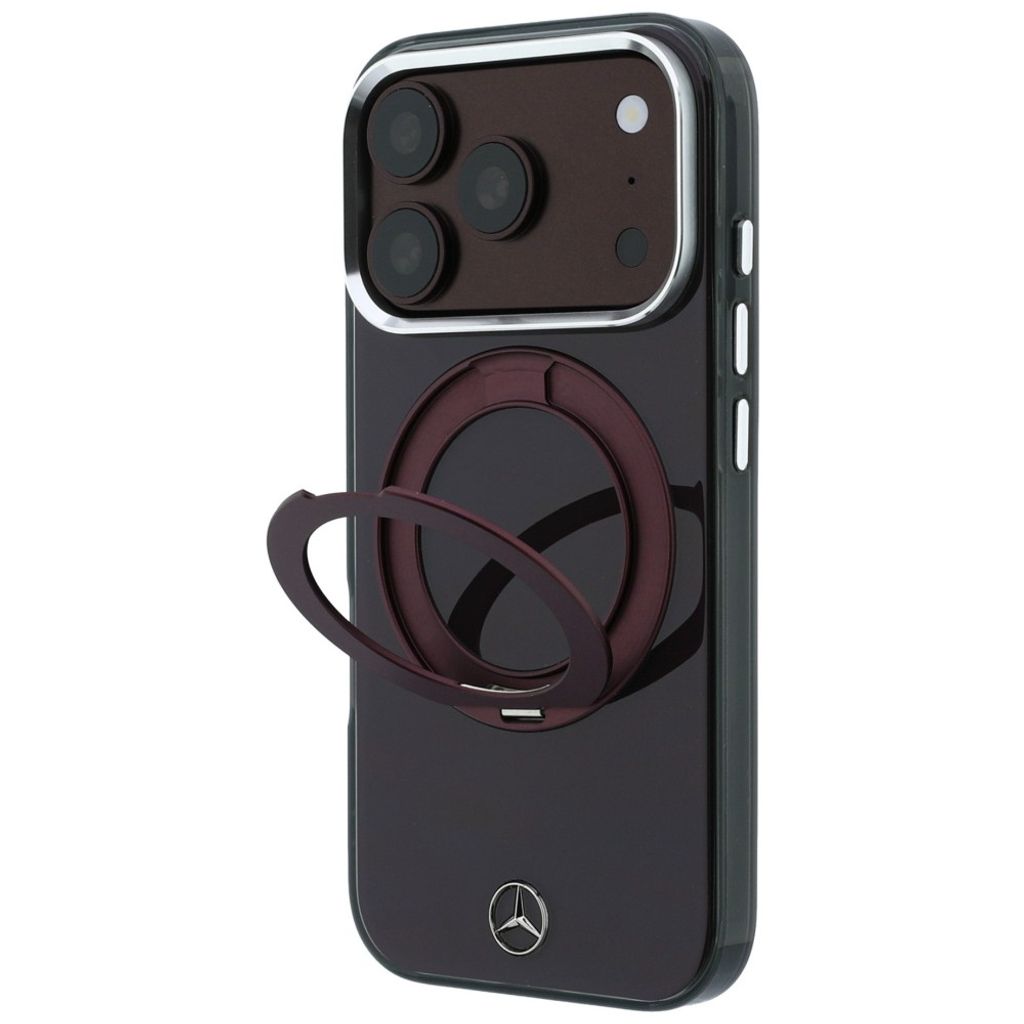 Mercedes Ring Stand Iconic Logo MagSafe -kuori till iPhone 18 Pro/17 Pro - Burgundi
