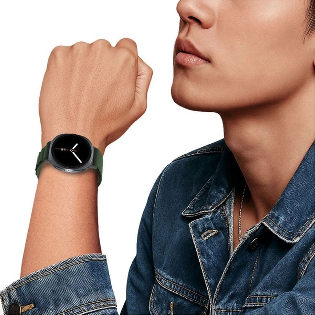 Tech-Protect Nylon Stripe Armband Samsung Galaxy Watch 8 / 8 Classic - Grön