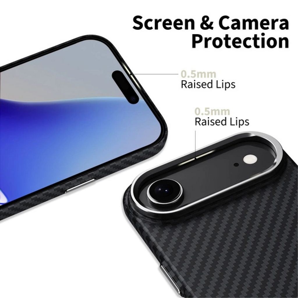 Tech-Protect Ion Carbon MagSafe Case for iPhone Air - Black/Silver