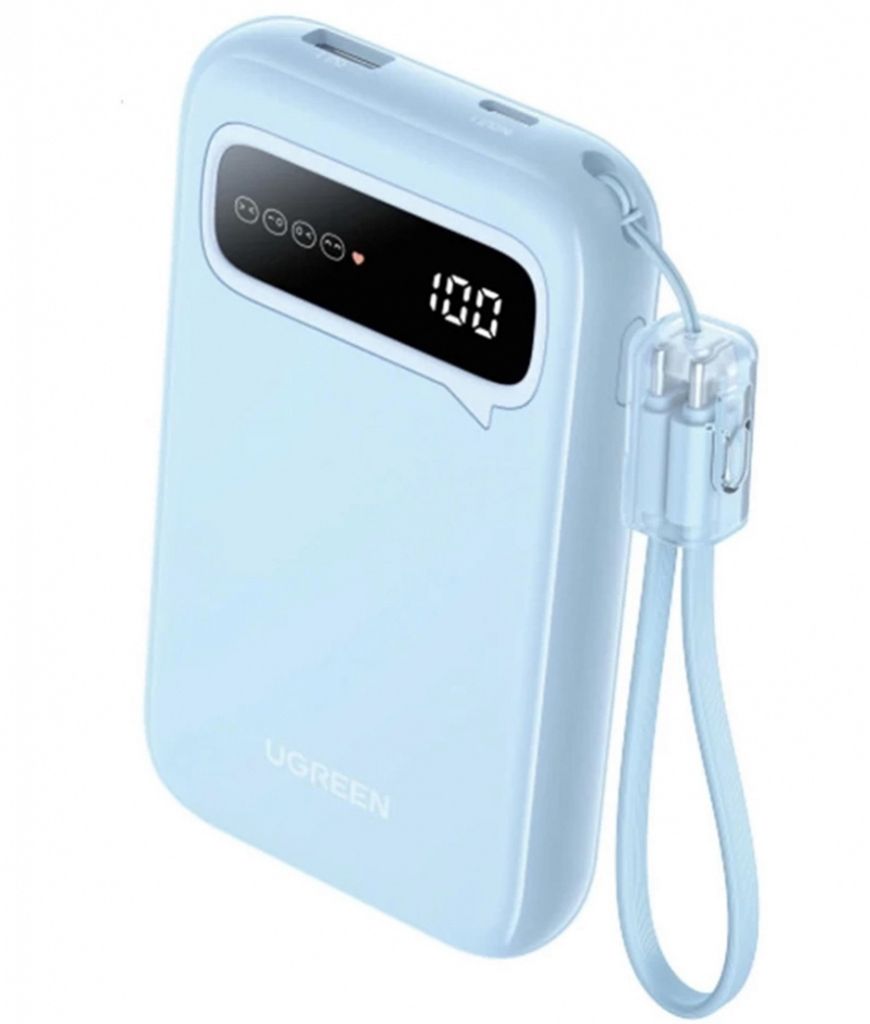 UGREEN PB522 powerbank med USB-C kabel 10000mAh, 20W – blå