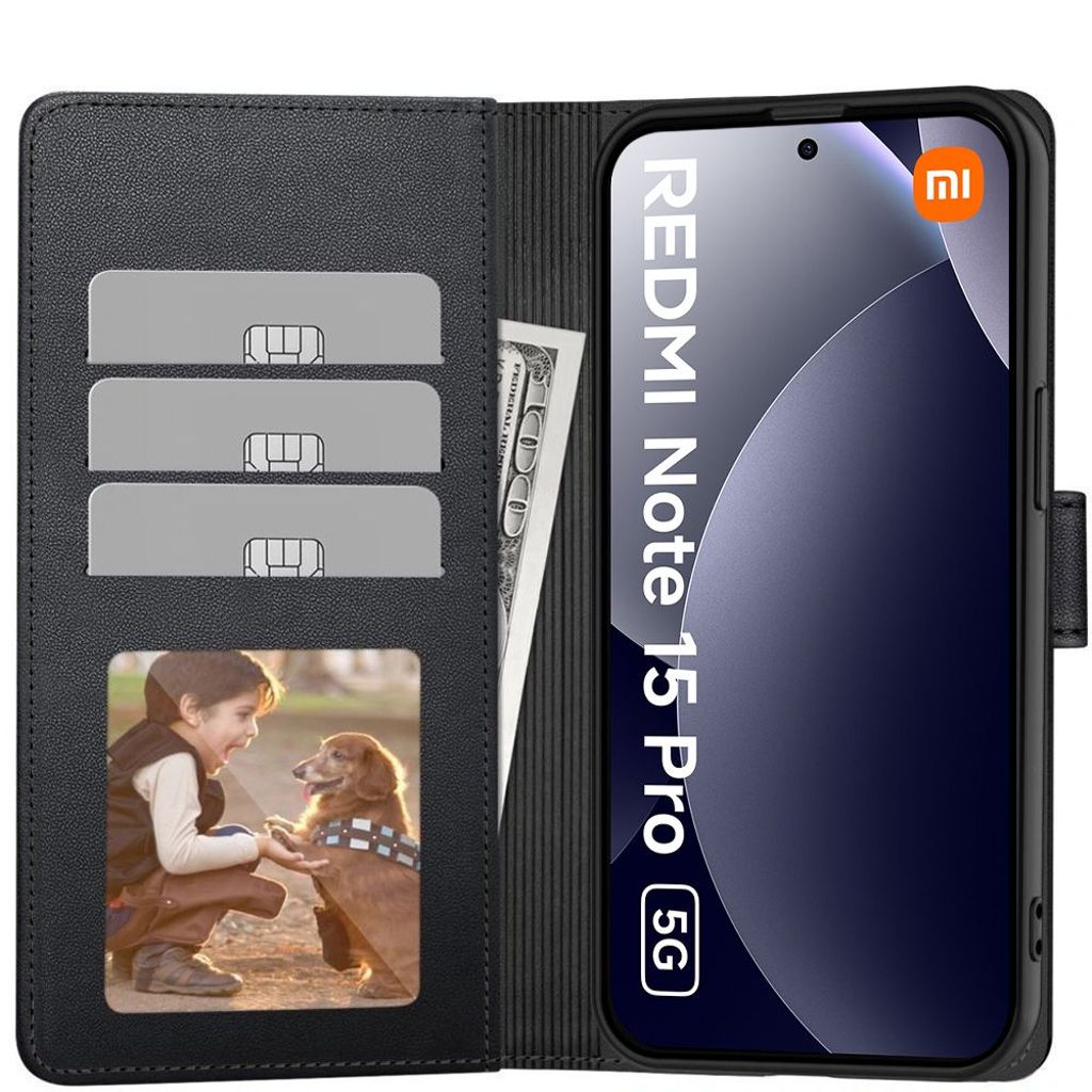 Tech-Protect Wallet Etui til Xiaomi Redmi Note 15 Pro 5G - Svart