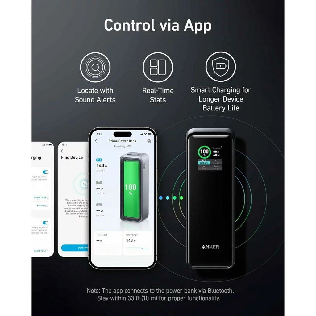 Anker Prime 27650 mAh 250W Powerbank - Sort
