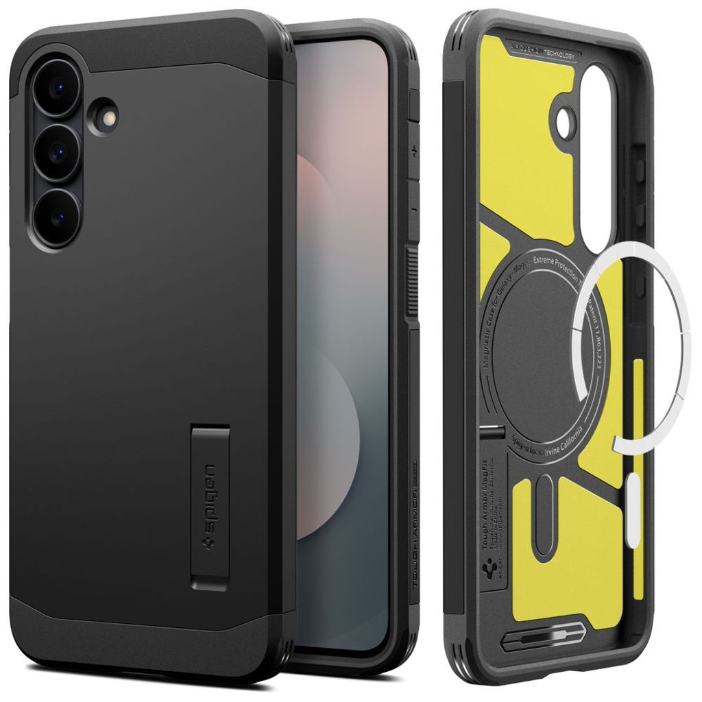 Spigen Tough Armor MagSafe Cover til Samsung Galaxy S25 FE - Sort/Gul