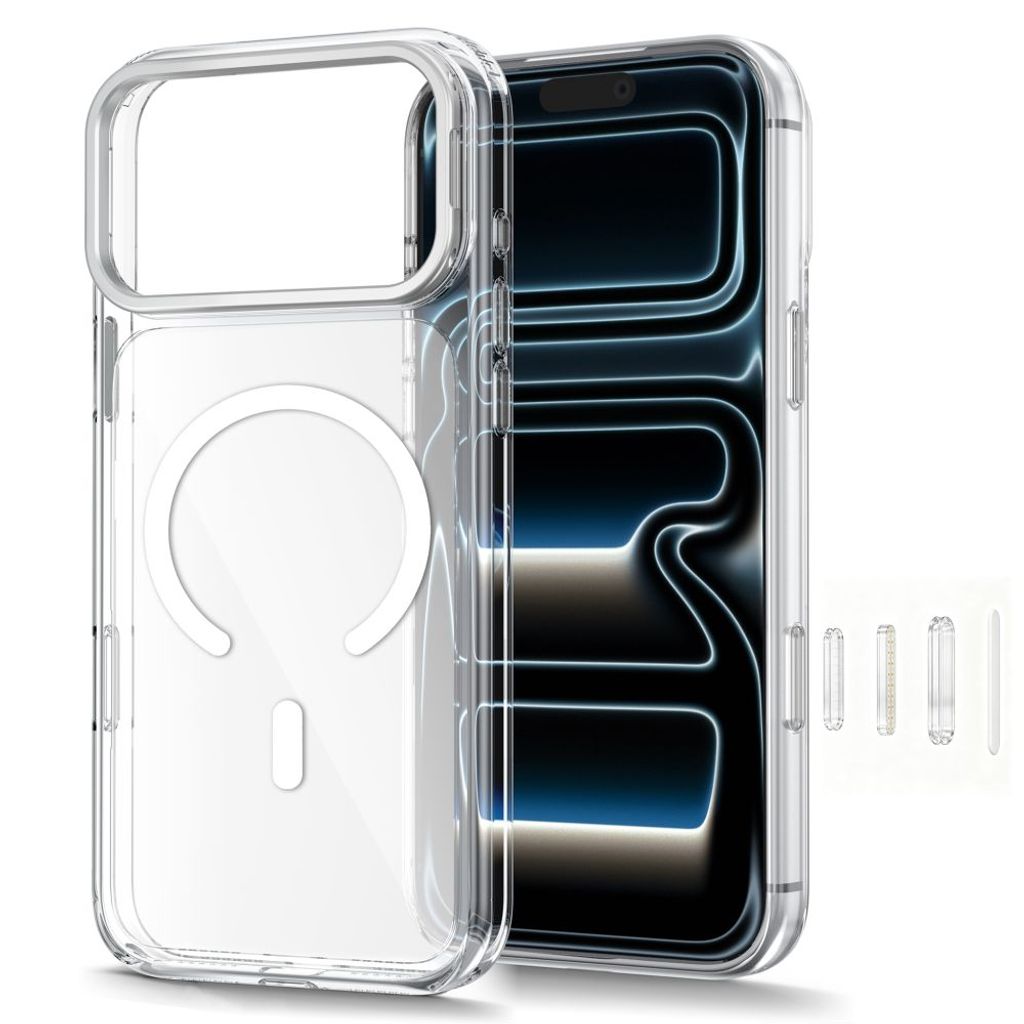 Tech-Protect MagStand CC MagSafe -kuori  iPhone 18 Pro/17 Pro:lle - Läpinäkyvä
