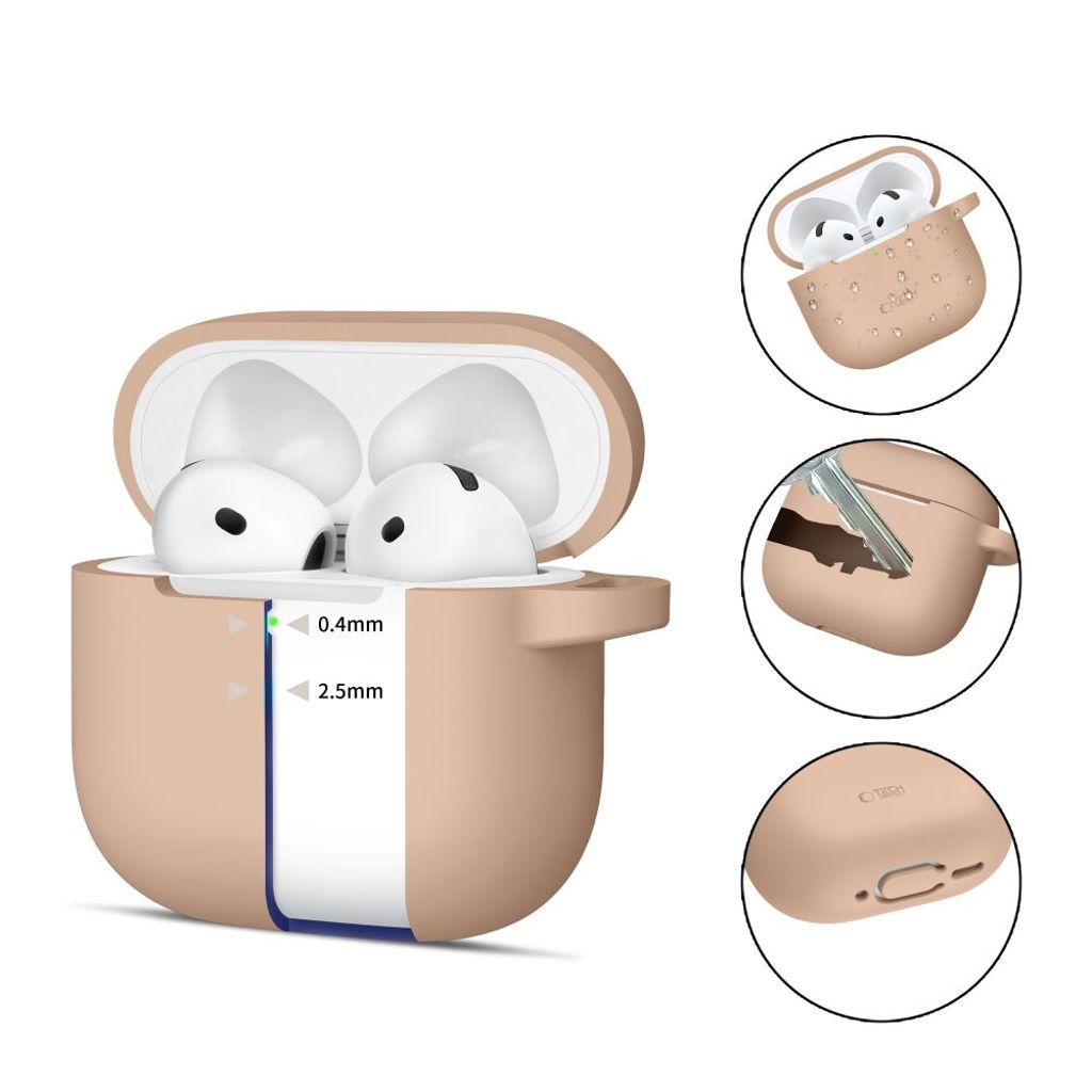 Tech-Protect Silicone Hook  Cover til AirPods 4 - Beige