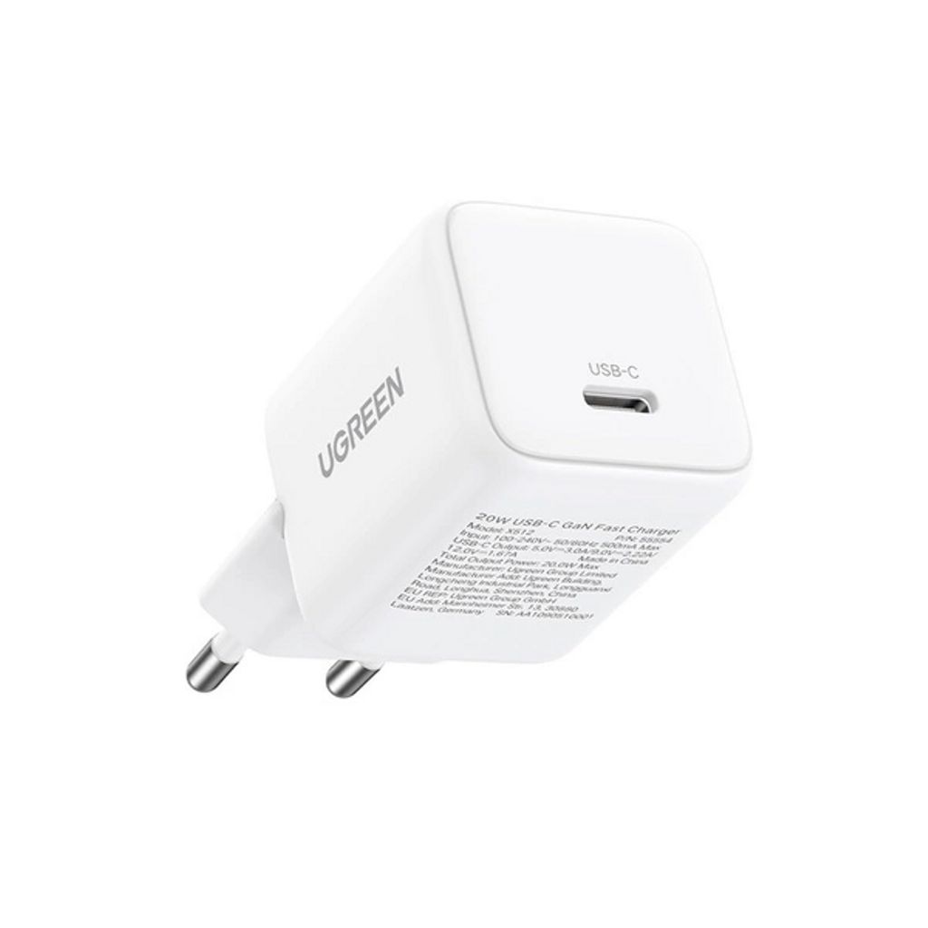 Ugreen X512 20W GaN 1x USB-C Vegglader - Hvit