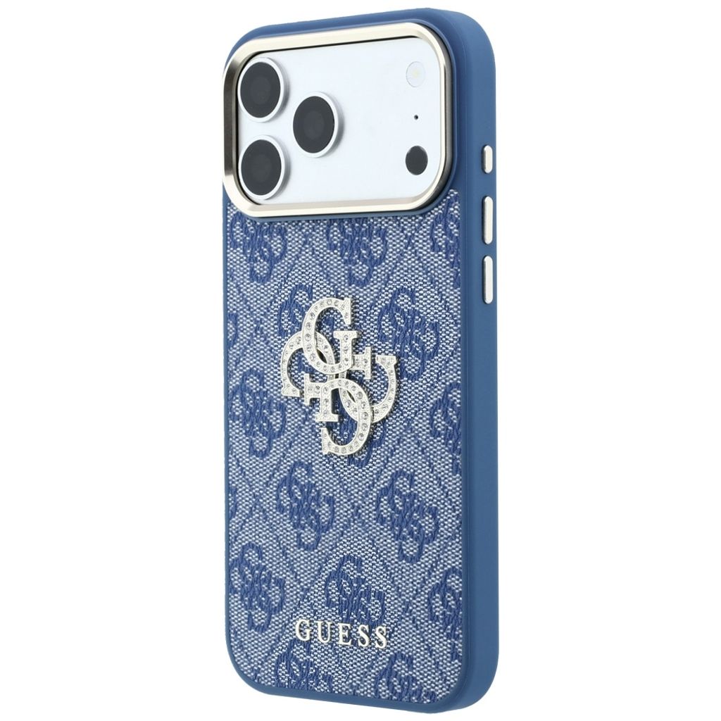 Guess Big Strass Logo 4G -kuori  iPhone 18 Pro Max/17 Pro Max:lle - Sininen