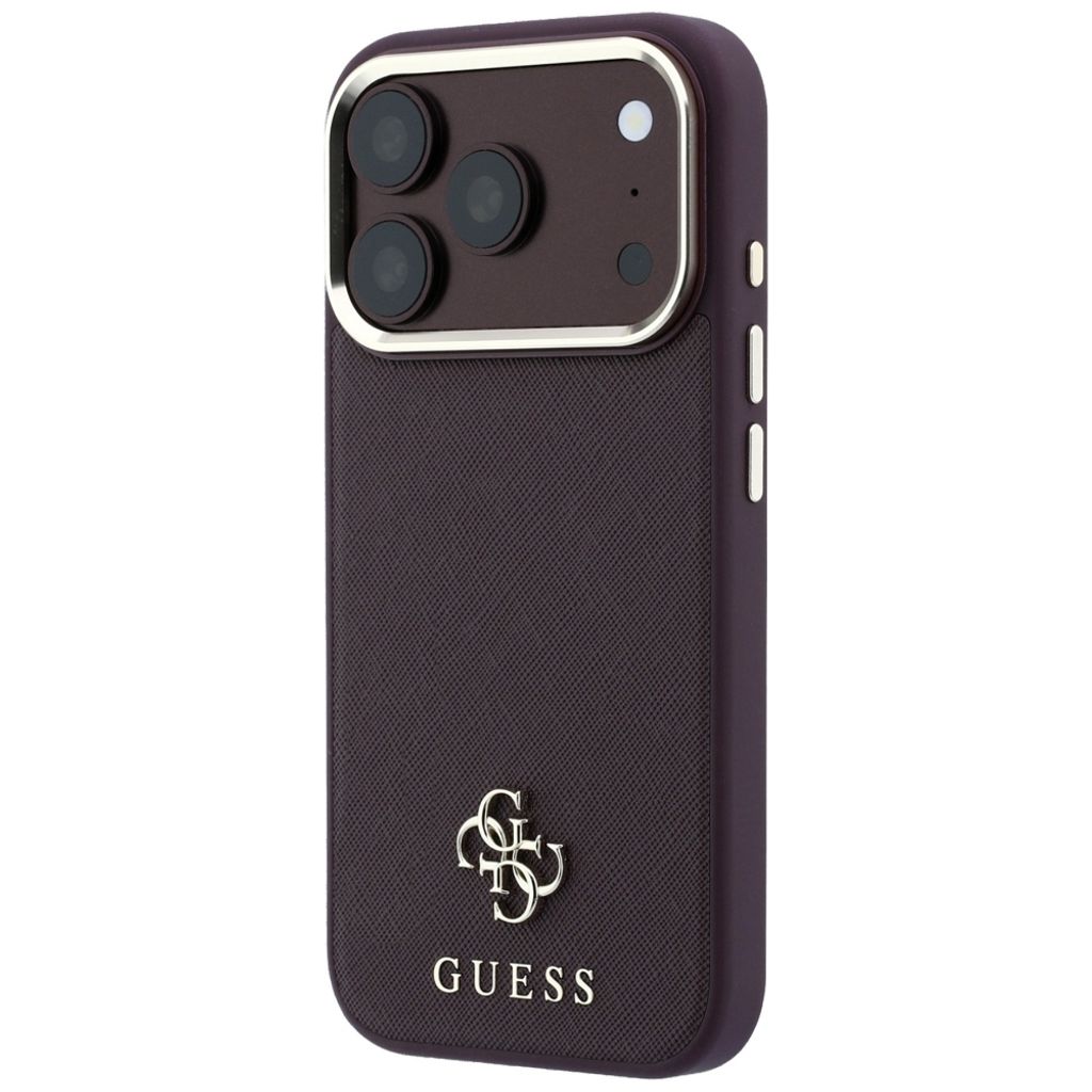 Guess Saffiano Small 4G Classic Logo MagSafe -kuori iPhone 18 Pro Max :lle - Burgundi