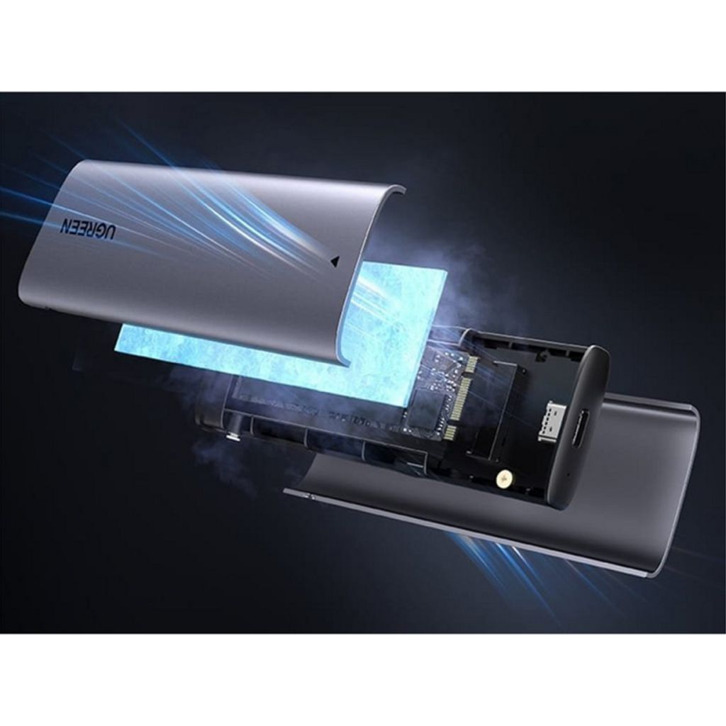 UGREEN SSD-kabinett for M.2 NVMe / NGFF – grå