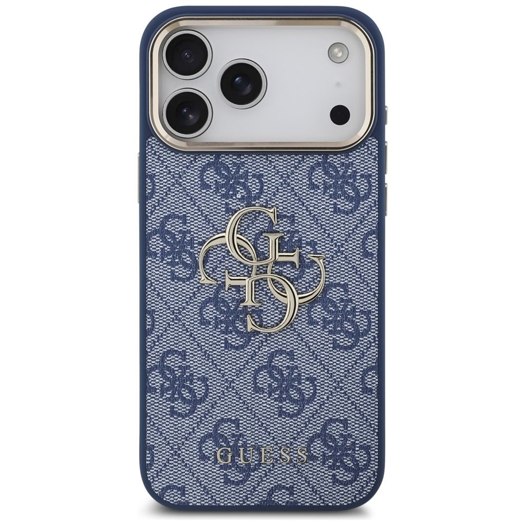 Guess 4G Classic Logo -kuori iPhone 18 Pro/17 Pro:lle - Sininen/Kulta