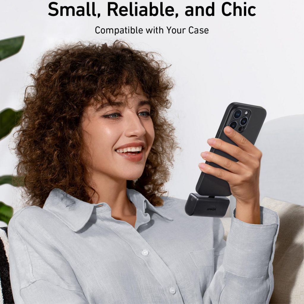 Anker Nano Powerbank 5000 mAh 22.5W - USB-C, Svart