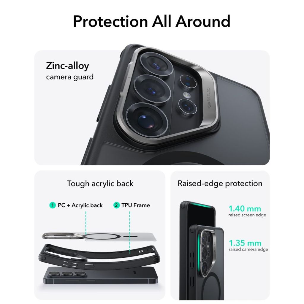 ESR Classic Hybrid Kickstand MagSafe Cover til Samsung Galaxy S26 Ultra - Sort