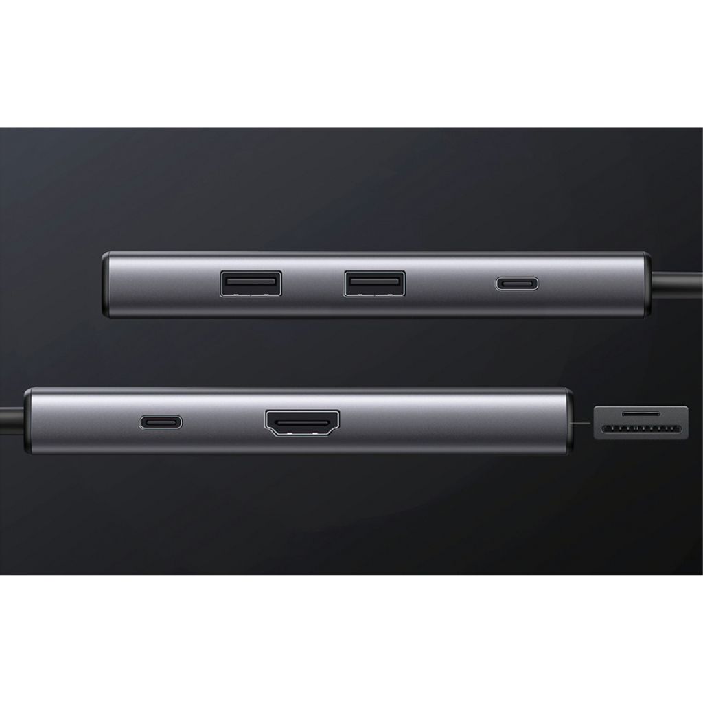 UGREEN CM498 USB-C-keskitin, jossa on 2x USB-A / 2x USB-C / HDMI / SD / microSD -liitäntää