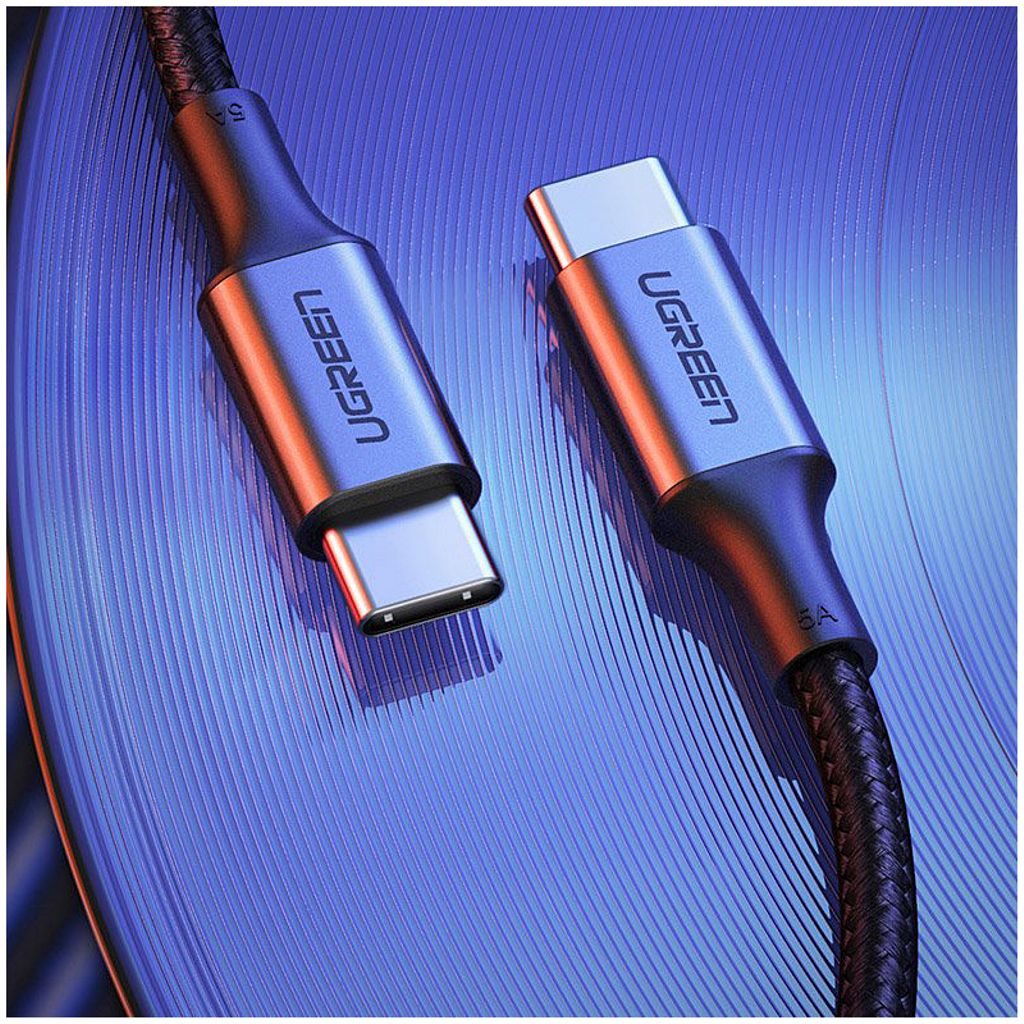 UGREEN US316 USB-C till USB-C kabel 100W, 5A, 2m – Grå