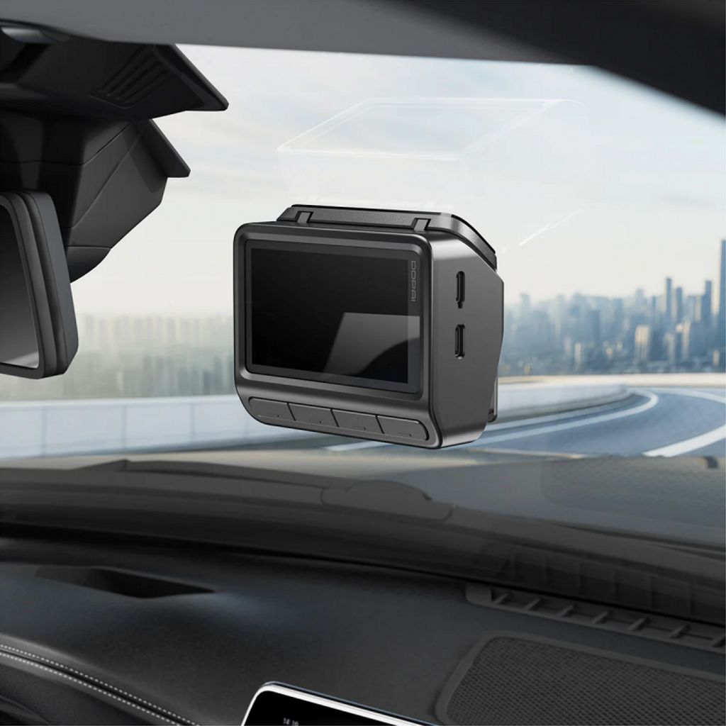 DDPAI Bilkamera Z90 Dobbelt front- og bagkamera, 4K, Wi-Fi, GPS, 3-tommer LCD – Sort