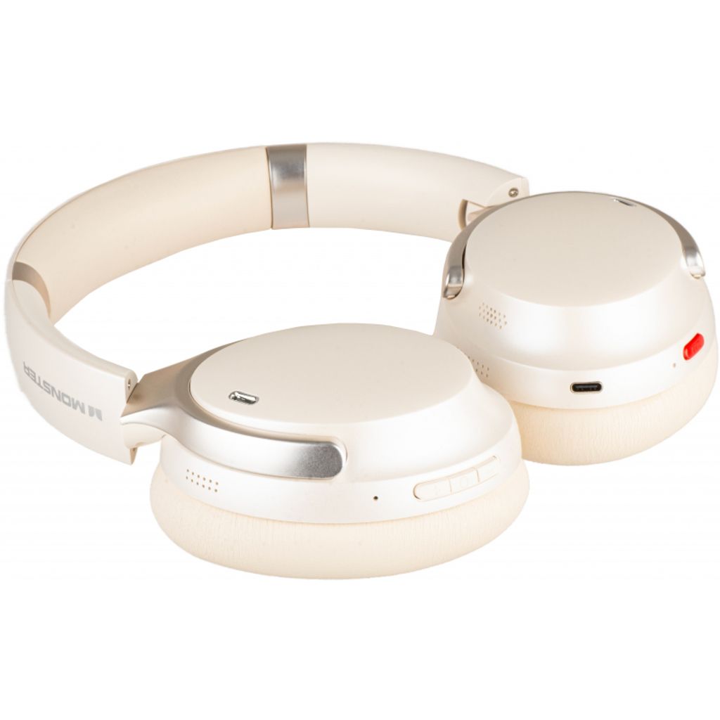 Monster QuiteFit V3 over-ear høretelefoner ANC Bluetooth – hvid