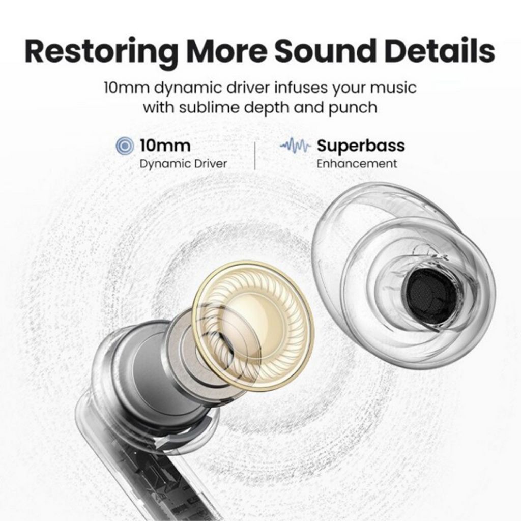 UGREEN HiTune T3 Pro trådløse øretelefoner – hvide