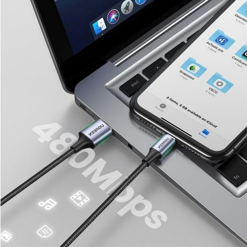 UGREEN US199 USB-A til Lightning-kabel 18W, 2.4A, 1m – Grå