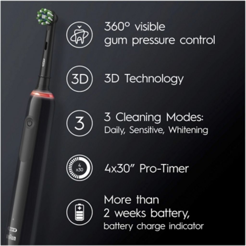 Oral-B Pro 3 3900N Elektrisk tandborste, 2-pack - Svart/Rosa