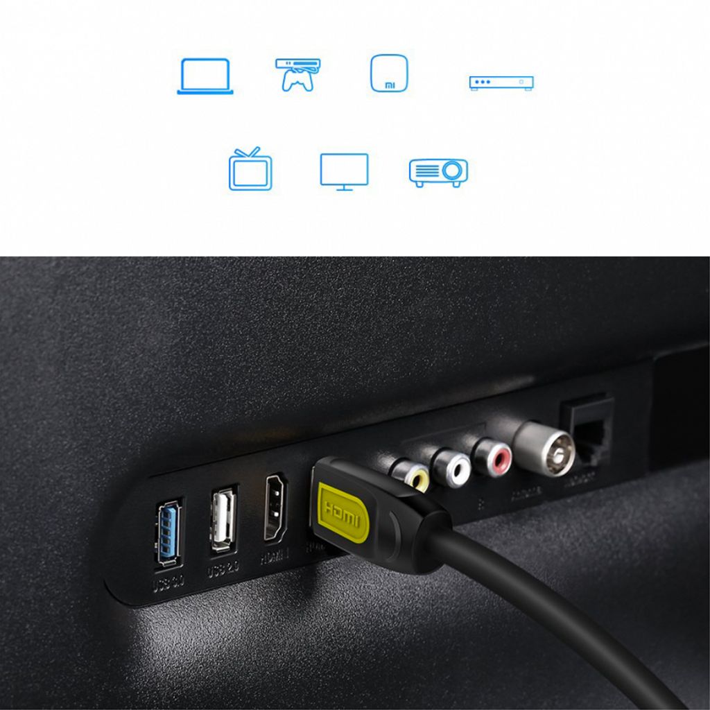 Ugreen HDMI-kabel HD101, 4K, 1 m – svart